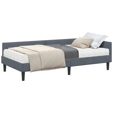 Struttura Letto Angolare con Materasso 2 pcs Grigio Velluto - Foto 1