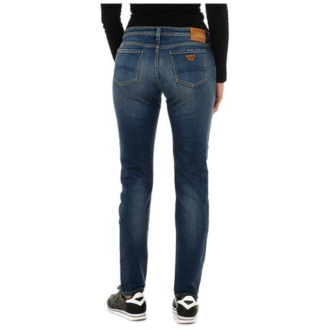 Pantaloni Lunghi In Denim Effetto Consumato 3y5j28-5d1mz Donna - Foto 2