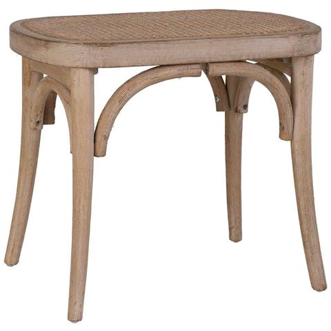 Sgabello In Legno Con Seduta In Rattan 55x37x47h Cm - Foto 1