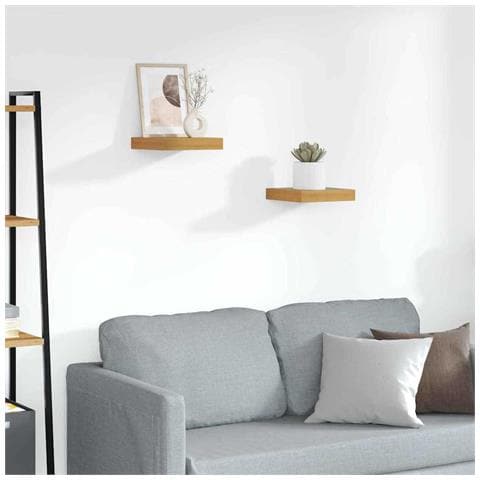 Scaffale da parete 2 pcs Marrone 23 x 23,5 x 4 cm - Foto 2