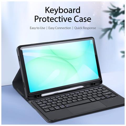 Teclado per Galaxy Tab A11+ - Pelle /PU, Nero, Bluetooth - Foto 4