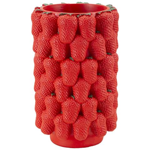 Vaso Strawberry Rosso In Resina A Grappolo Di Fragole 20x32 Cm - Foto 1