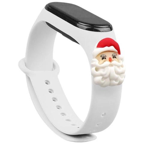 Bracciale Natalizio Per Xiaomi Mi Band 4 / Mi Band 3 Bracciale In Silicone Bianco (babbo Natale) - Foto 1
