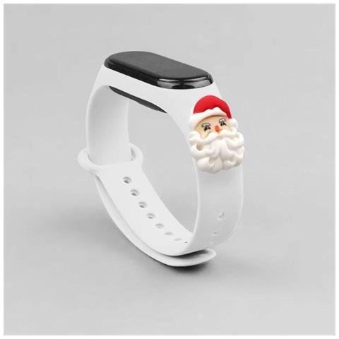 Bracciale Natalizio Per Xiaomi Mi Band 4 / Mi Band 3 Bracciale In Silicone Bianco (babbo Natale) - Foto 2