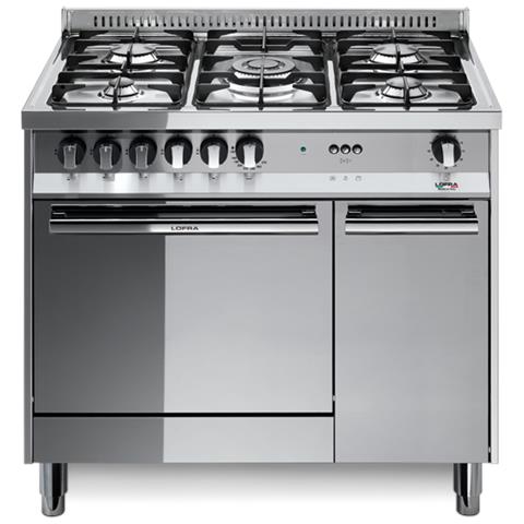 LOFRA Cucina a Gas MT96GV / C 5 Fuochi Forno Gas Ventilato Colore Acciaio Inox Lucidato OV11441