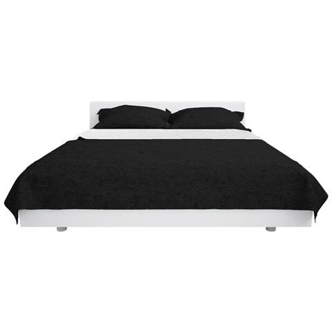 Copriletto Double-face Trapuntato 220x240 Cm Nero E Bianco - Foto 2