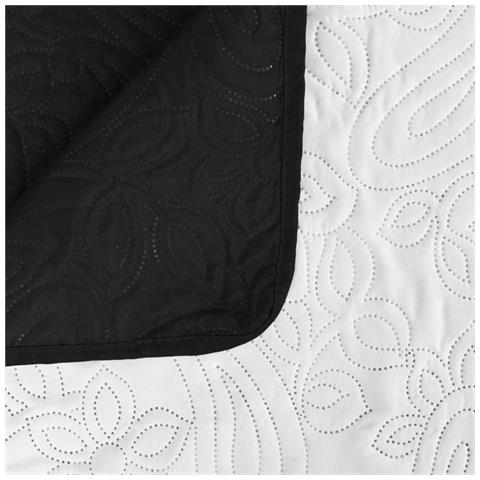 Copriletto Double-face Trapuntato 220x240 Cm Nero E Bianco - Foto 4
