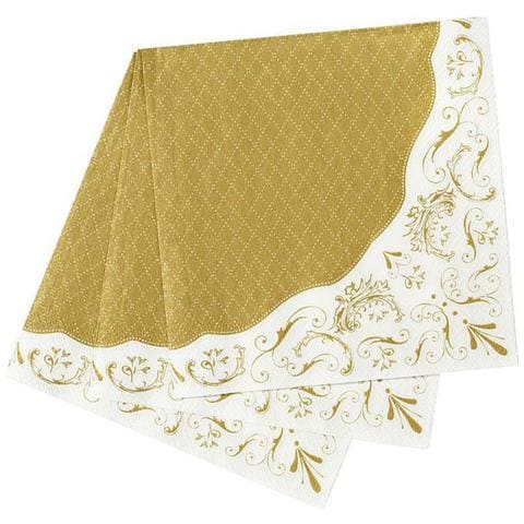 Talking Tables - 20 Tovaglioli Di Carta Stile Porcellana Bianco E Oro - Foto 3