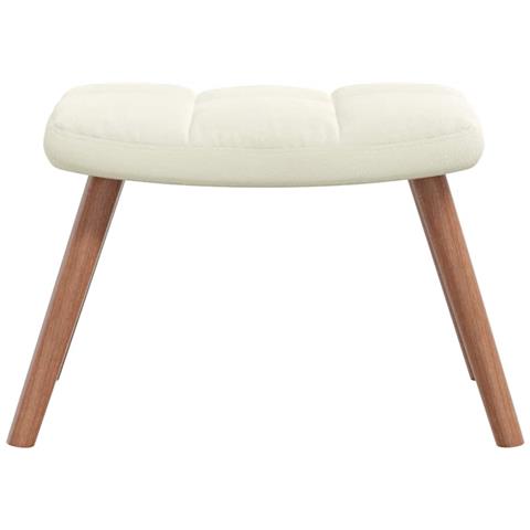 Poltrona Relax con Poggiapiedi Bianco Crema in Velluto - Foto 10