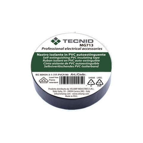 Nastro Isolante In Pvc, Spessore 0,13mm, 19mm X 25m. Nero - Foto 1