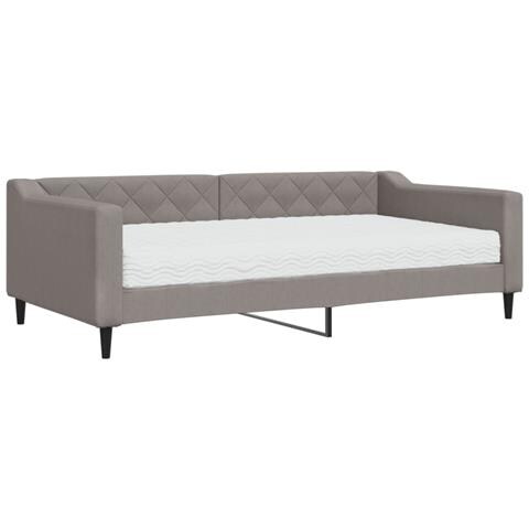 Divano Letto Con Materasso Tortora 100x200 Cm In Tessuto - Foto 1