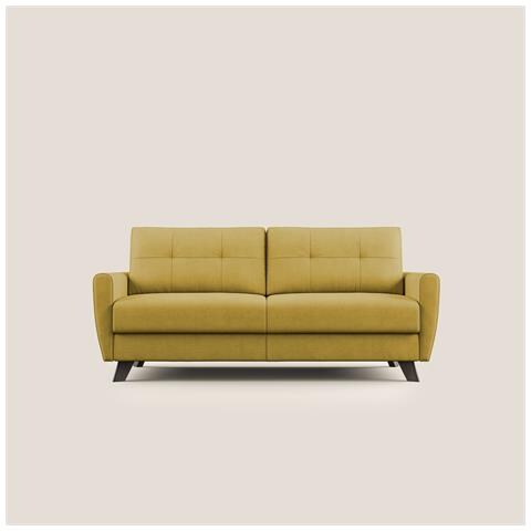 Callisto Divano letto matrimoniale in tessuto morbido impermeabile T02 168 cm (mat. 120x197) giallo - Foto 3