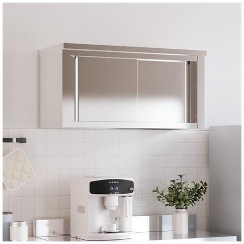 Mobile Cucina Da Parete Con Ante Scorrevoli In Acciaio Inox - Foto 2