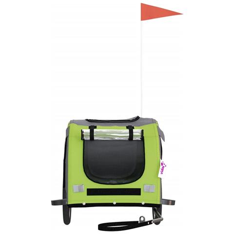 Rimorchio Da Bici Per Animali Verde E Grigio Oxford E Ferro - Foto 2