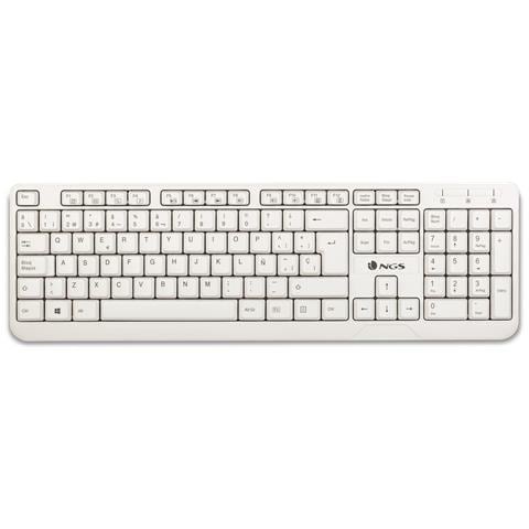 Tastiera Cablato NGS-KEYBOARD-0284  per Casa e Ufficio (Layout Spagnolo) Colore Bianco - Foto 1