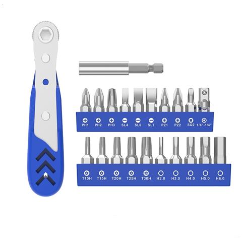 Chiave A Cricchetto A Doppio Scopo Per Cacciavite 22 In 1 Positivo - Foto 1