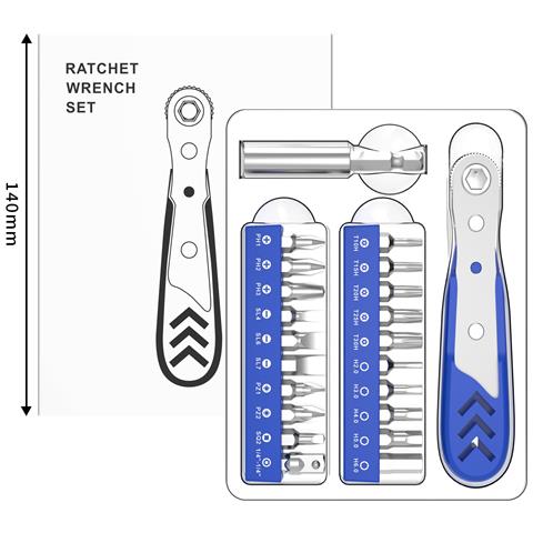Chiave A Cricchetto A Doppio Scopo Per Cacciavite 22 In 1 Positivo - Foto 5