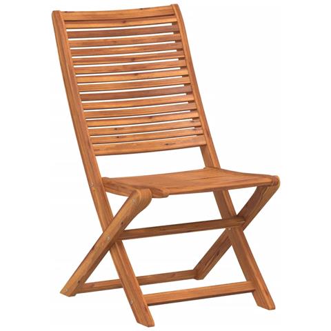 Sedie Da Giardino Pieghevoli 8 Pz Legno Massello Di Acacia - Foto 3