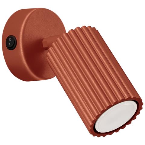 Lampada Da Parete Karbon Rosso Ocra Con Interruttore Sl. 1636 - Minimalista Lampada Da Parete Ocra Rossa 16x8x8 Cm - Foto 1