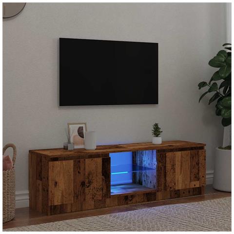 Mobile Porta TV con LED Legno Antico 140x40x35,5 cm Multistrato - Foto 2