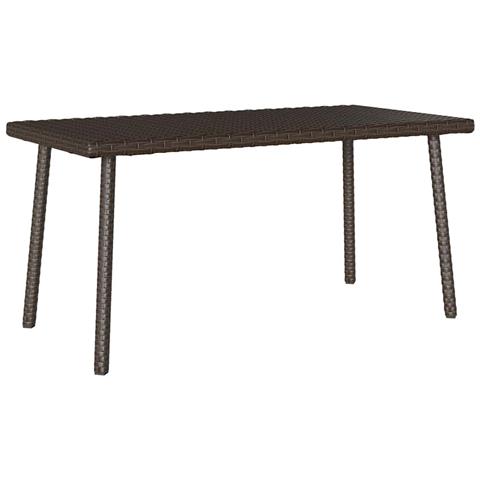 Tavolino Giardino Rettangolare Marrone 80x40x37 Cm Polyrattan - Foto 1