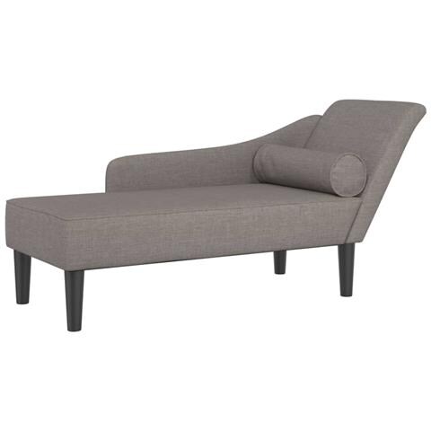 Chaise Longue Con Cuscini Tortora In Tessuto - Foto 2
