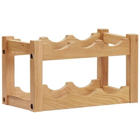 Lusso Casadino -  Cantinetta Per 6 Bottiglie 37x21x21 Cm Legno Massello Di Rovere - Foto 2