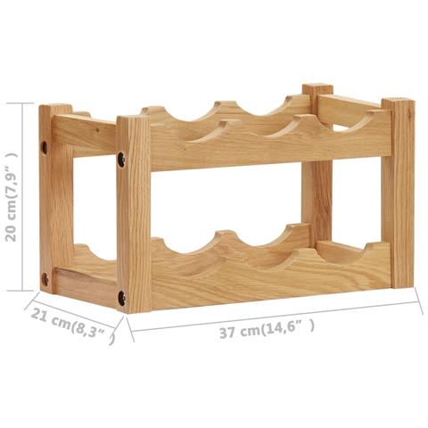 Lusso Casadino -  Cantinetta Per 6 Bottiglie 37x21x21 Cm Legno Massello Di Rovere - Foto 5
