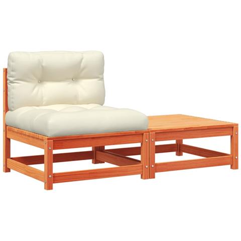 Lusso Casadino - Divano Da Giardino Senza Braccioli Con Cuscini E Poggiapiedi - Foto 1