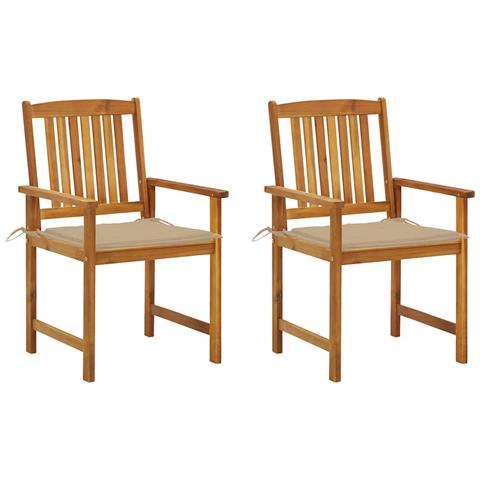 Lusso Casadino -  Sedie Da Giardino Con Cuscini 2 Pz In Massello Di Acacia - Foto 2