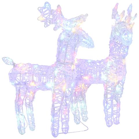 Lusso Casadino - Renne Di Natale 2 Pz Multicolore 80 Led In Acrilico - Foto 1