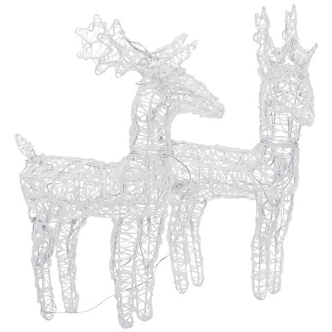 Lusso Casadino - Renne Di Natale 2 Pz Multicolore 80 Led In Acrilico - Foto 2