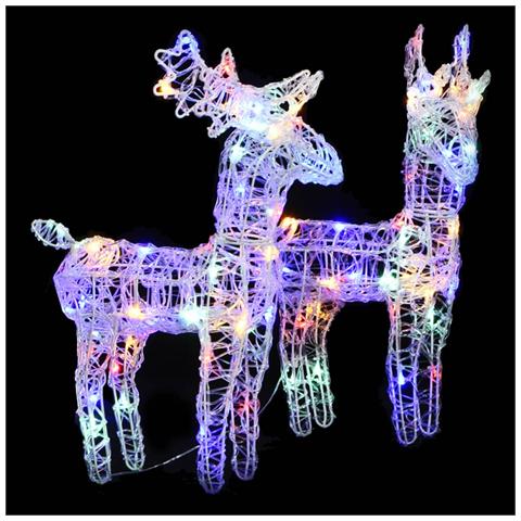 Lusso Casadino - Renne Di Natale 2 Pz Multicolore 80 Led In Acrilico - Foto 6