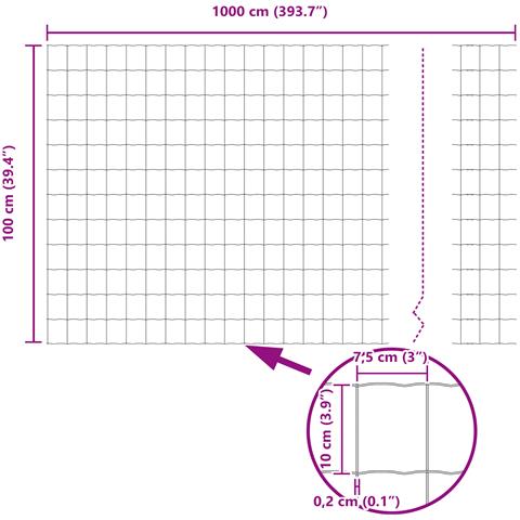 Recinzione Euro Verde 1x10 m Acciaio - Foto 8