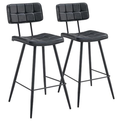 Set Di 2 Sgabelli Da Bar Fernand In Similpelle Nera - Foto 1