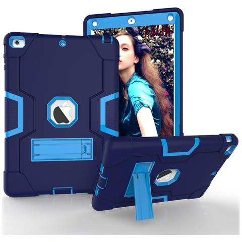 Custodia Per Ipad 9.7"" 2018/2017 Armata Con Supporto Blu - Foto 1