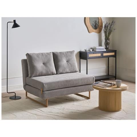 Divano Letto 2 Posti Jerslev Tessuto Grigio - Foto 1