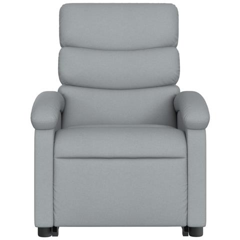 Poltrona Alzapersona Reclinabile Grigio Chiaro in Tessuto - Foto 9