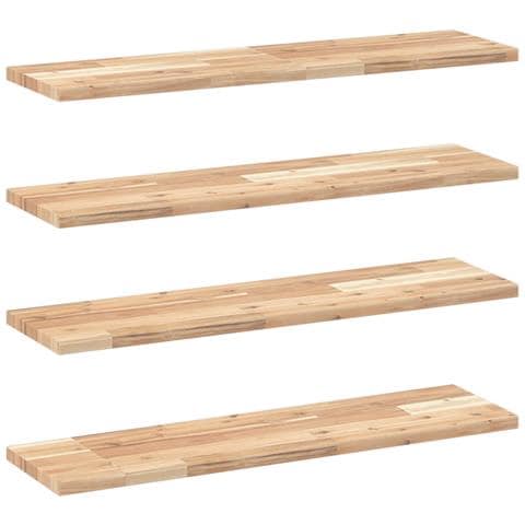 Mensole da Parete 4 pz 100x20x2 cm Legno Acacia Non Trattato - Foto 1