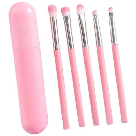 Set Di 5 Pennelli Per Ombretto - Setole Sintetiche Morbide Per Sfumature Perfette Pink - Foto 1