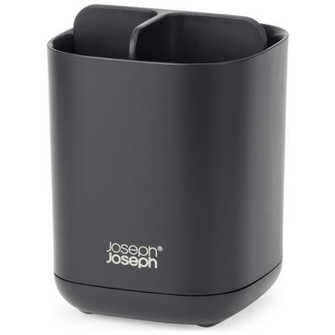 Portaspazzolini Easystore Finitura Opaca Nera Organizzatore Diviso Per Spazzolini Manuali Ed Elettrici Facile Pulizia - Foto 1