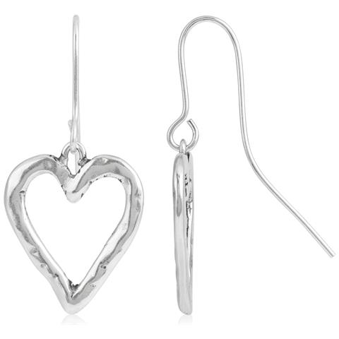 Orecchino A Gancio A Forma Di Cuore In Argento - Foto 1