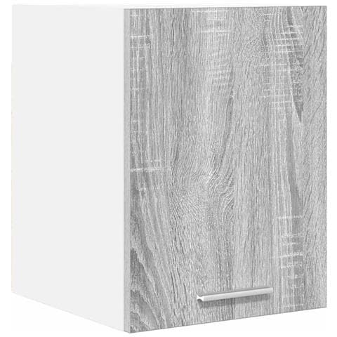 Armadio pensile Riga Grigio Sonoma e Bianco 30 x 31 x 40 cm - Foto 1