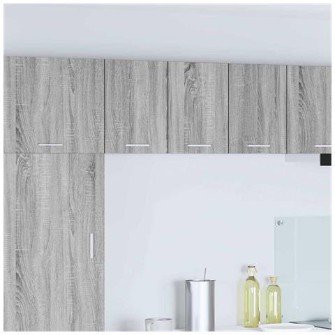 Armadio pensile Riga Grigio Sonoma e Bianco 30 x 31 x 40 cm - Foto 2