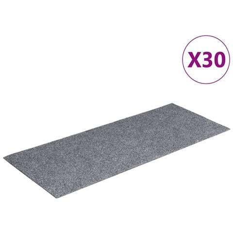 Tappetini per scale autoadesivi 30 pz 60x25 cm Grigio chiaro Rettangolari - Foto 1