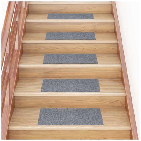 Tappetini per scale autoadesivi 30 pz 60x25 cm Grigio chiaro Rettangolari - Foto 2