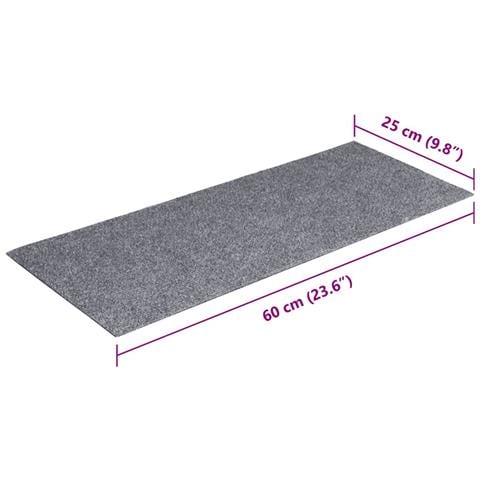 Tappetini per scale autoadesivi 30 pz 60x25 cm Grigio chiaro Rettangolari - Foto 8