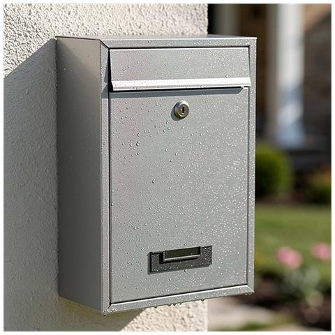 Cassetta Delle Lettere Murale Compatta In Metallo Con Serratura A Chiave 32x22x8,5 Cm - Foto 5