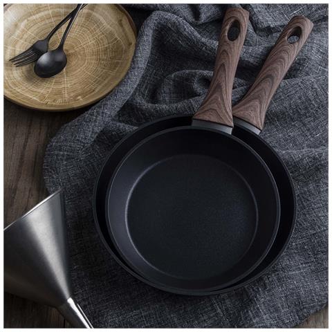Black&Wood Padella Antiaderente 26 cm - Alluminio, adatta all'Induzione con Manico in Effetto Legno - Foto 2