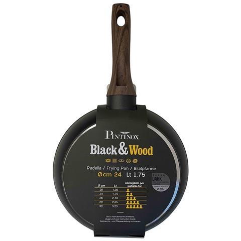 Black&Wood Padella Antiaderente 26 cm - Alluminio, adatta all'Induzione con Manico in Effetto Legno - Foto 3